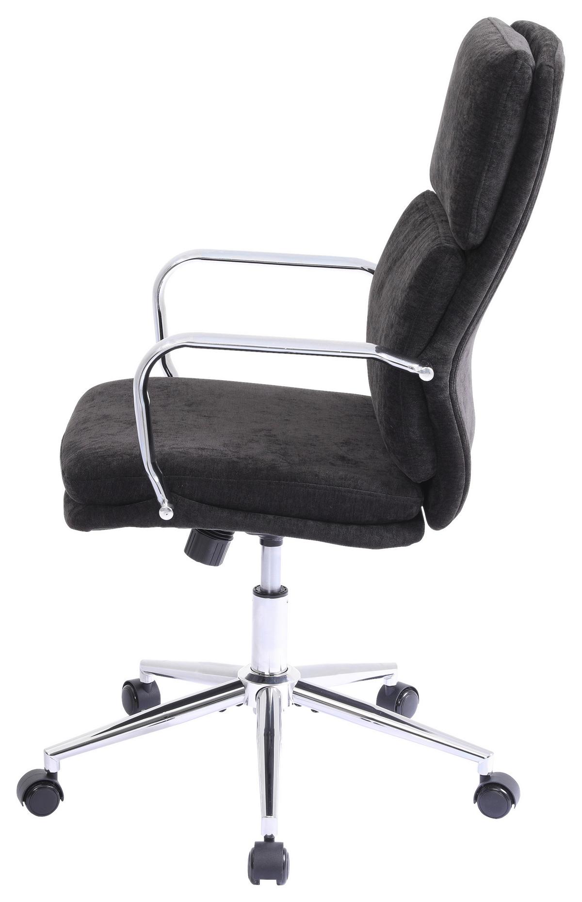 Drehstuhl Verona Schwarz B: 56 cm - Chromfarben/Schwarz, MODERN, Holz/Kunststoff (56/100-110/65,5cm) - Livetastic