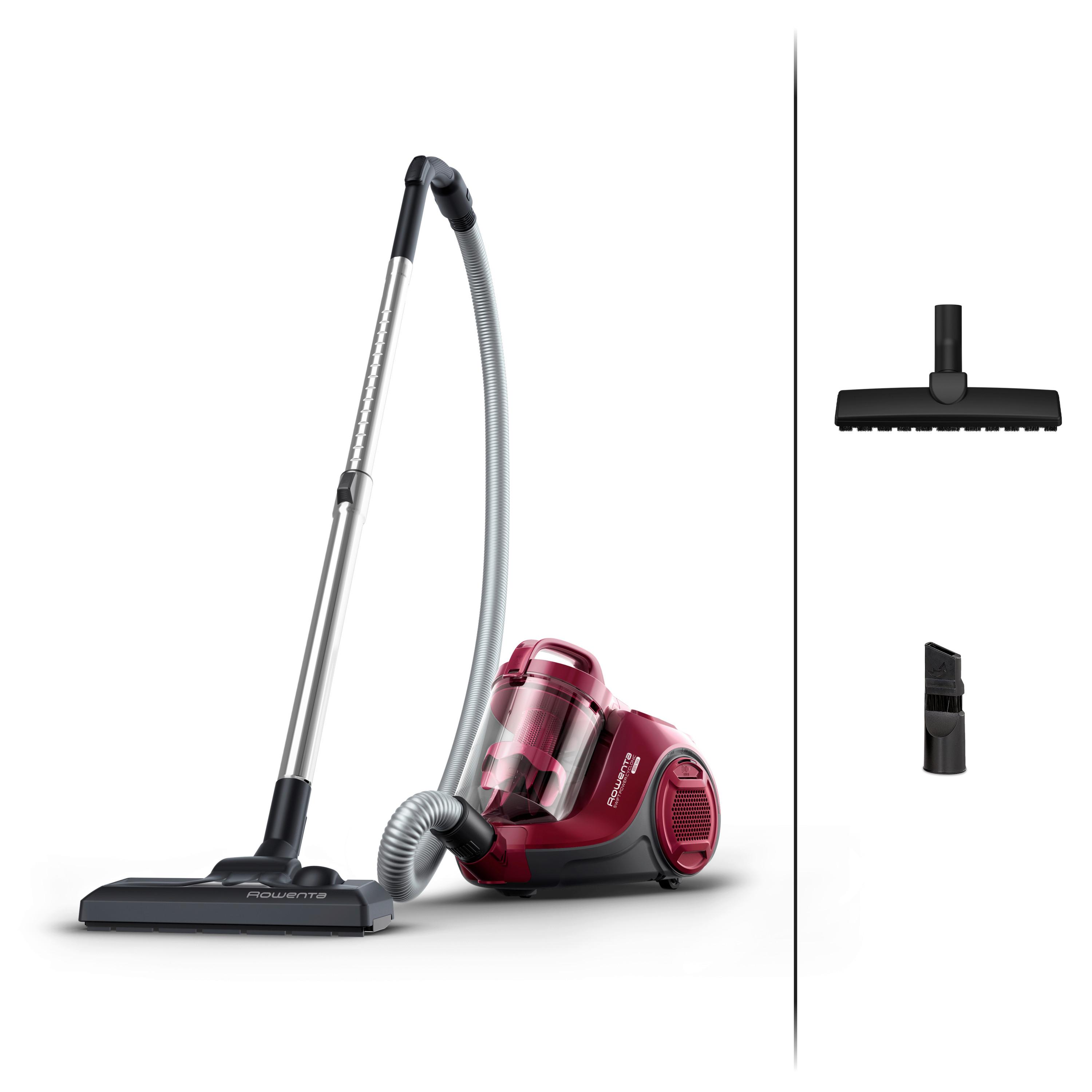 Bodenstaubsauger ohne Beutel mit Fugendüse 550 W - Rot, Basics (45,1/28,4/33,8cm) - Rowenta