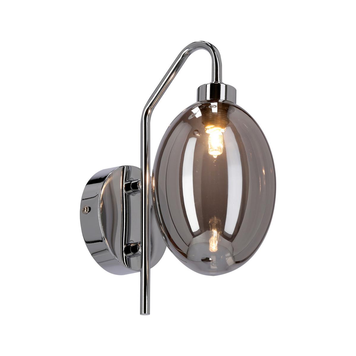 Wandleuchte 50401225 Lukka - Chromfarben/Edelstahlfarben, Design, Glas/Metall (17/10/25cm)