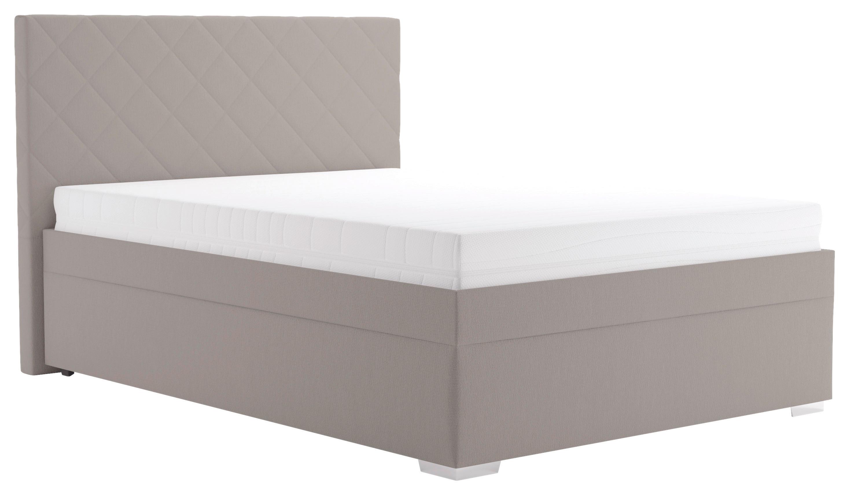 Čalúnená posteľ KLARA 140/200cm,cappuccino - cappuccino/chrómová, Modern, drevo/textil (140/200cm)