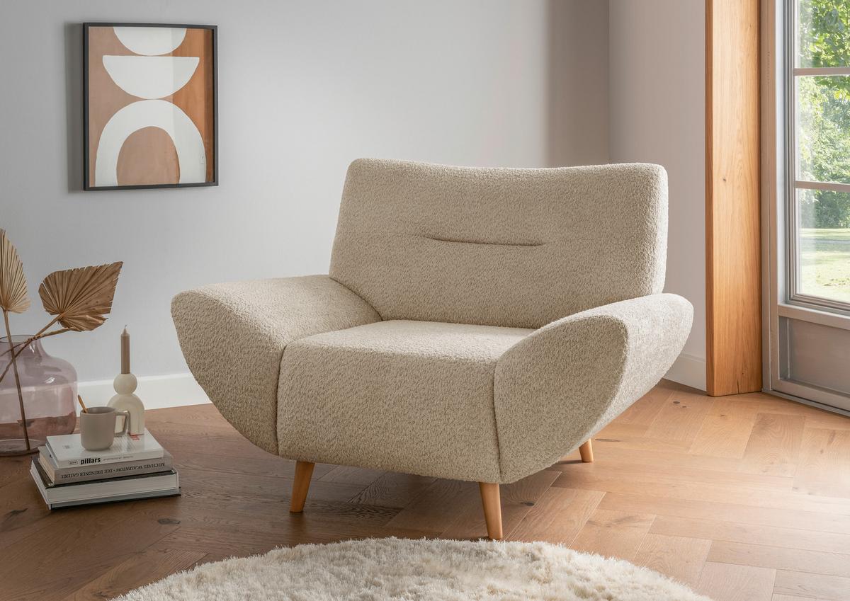 Sessel Drago, Beige B: 111 Cm - Wildeiche/Beige, KONVENTIONELL, Textil (111/81/90cm) - MID.YOU