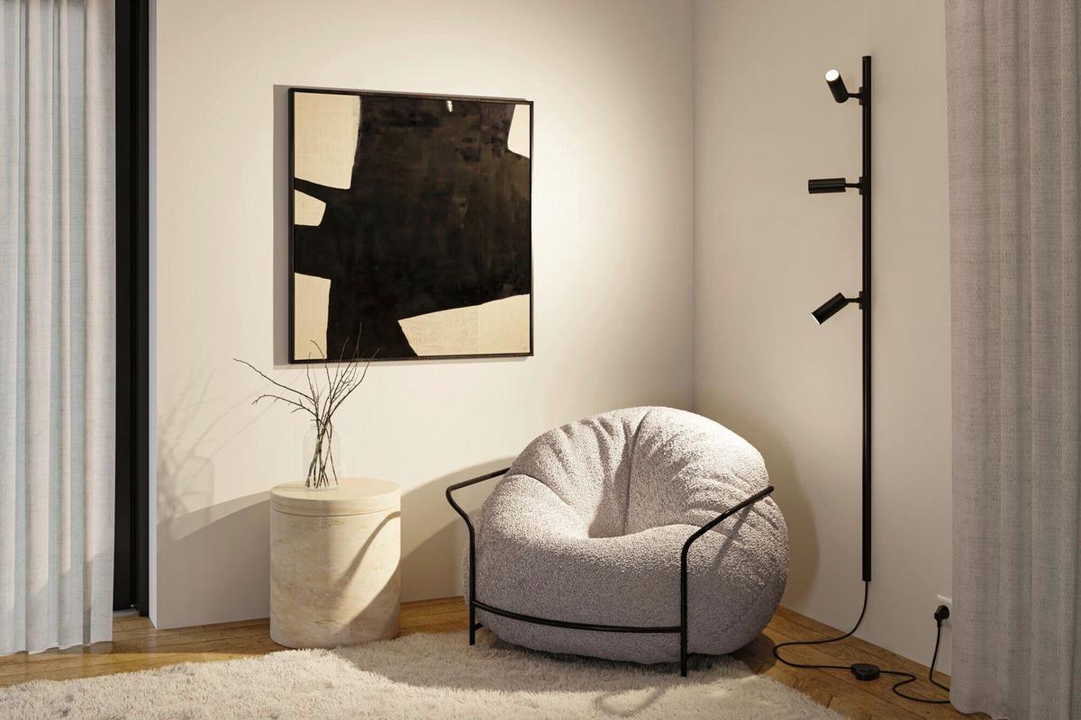 Schinensystem-Einspeiser 95660 Urail Einsp./Schalter - Schwarz, Basics, Kunststoff (200/1,8/1,8cm) - Paulmann