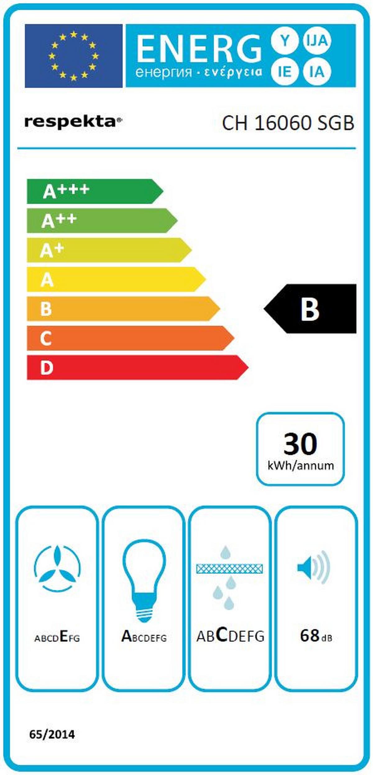 Dusntabzugshaube Respekta Schwarz/Edelstahl B: 60 cm Led - Edelstahlfarben/Schwarz, Trend, Glas/Metall (60/13/50,3cm) - Respekta
