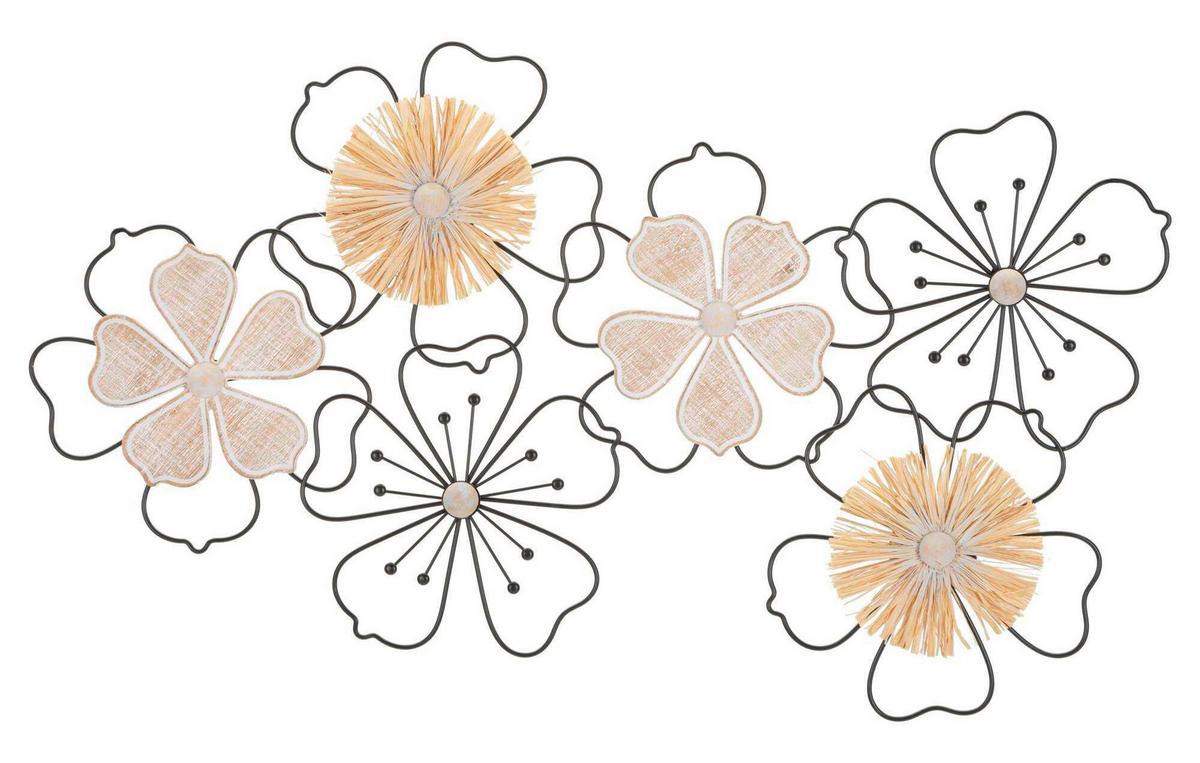 Wanddeko Itis Naturfarben, Schwarz B: 75 cm - Basics, Holzwerkstoff/Metall (75/3,5/42cm)