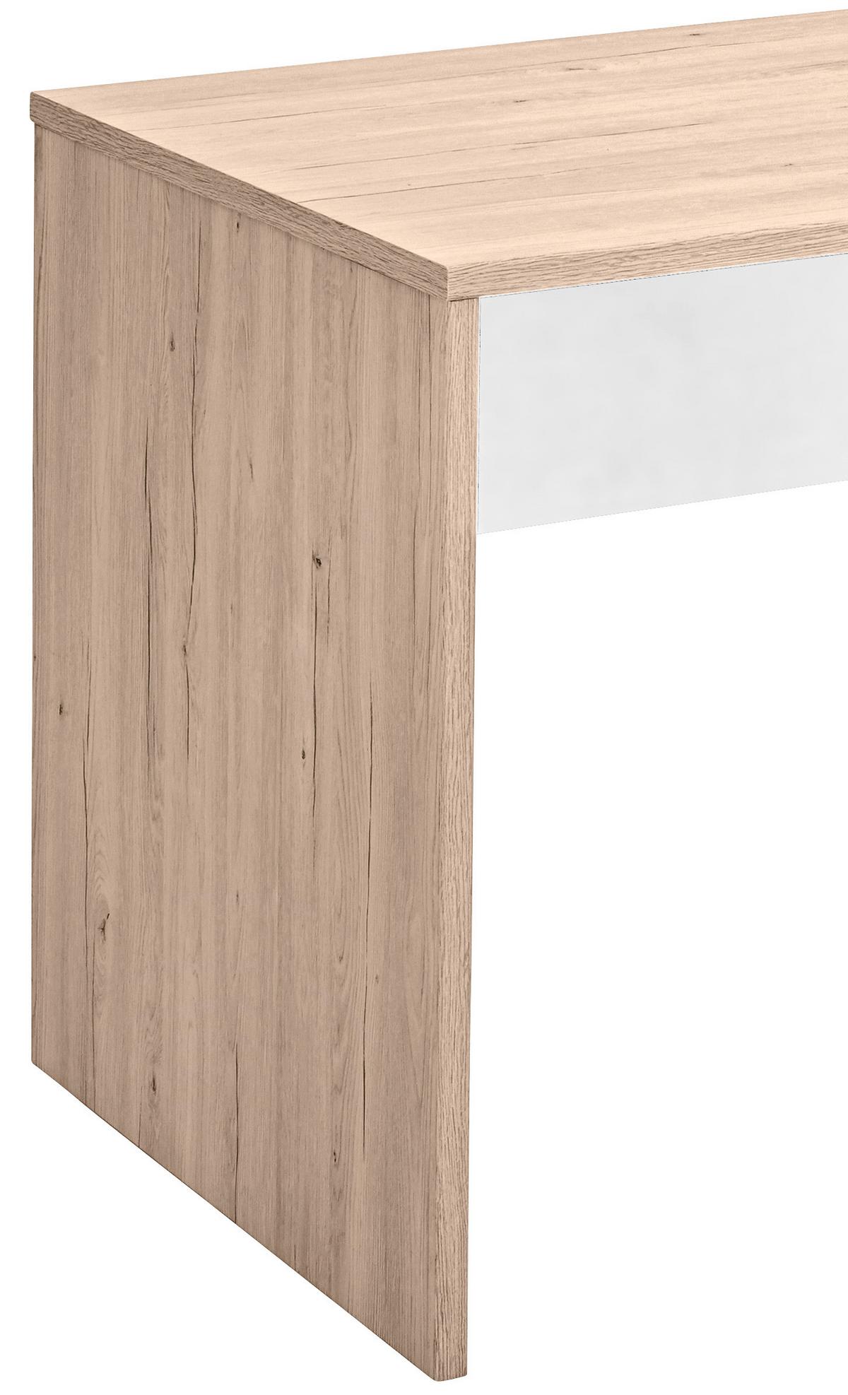 Písací stôl CARIBA šírka 140cm - biela/farba duba, Design, kompozitné drevo (140/72/70cm) - MID.YOU