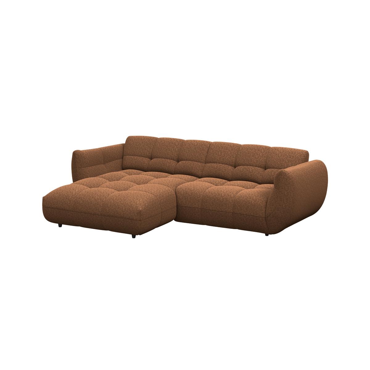 Ecksofa Panda Chenille terracotta, 178x280cm - Dunkelgrün/Terracotta, Trend, Textil (178/280cm)