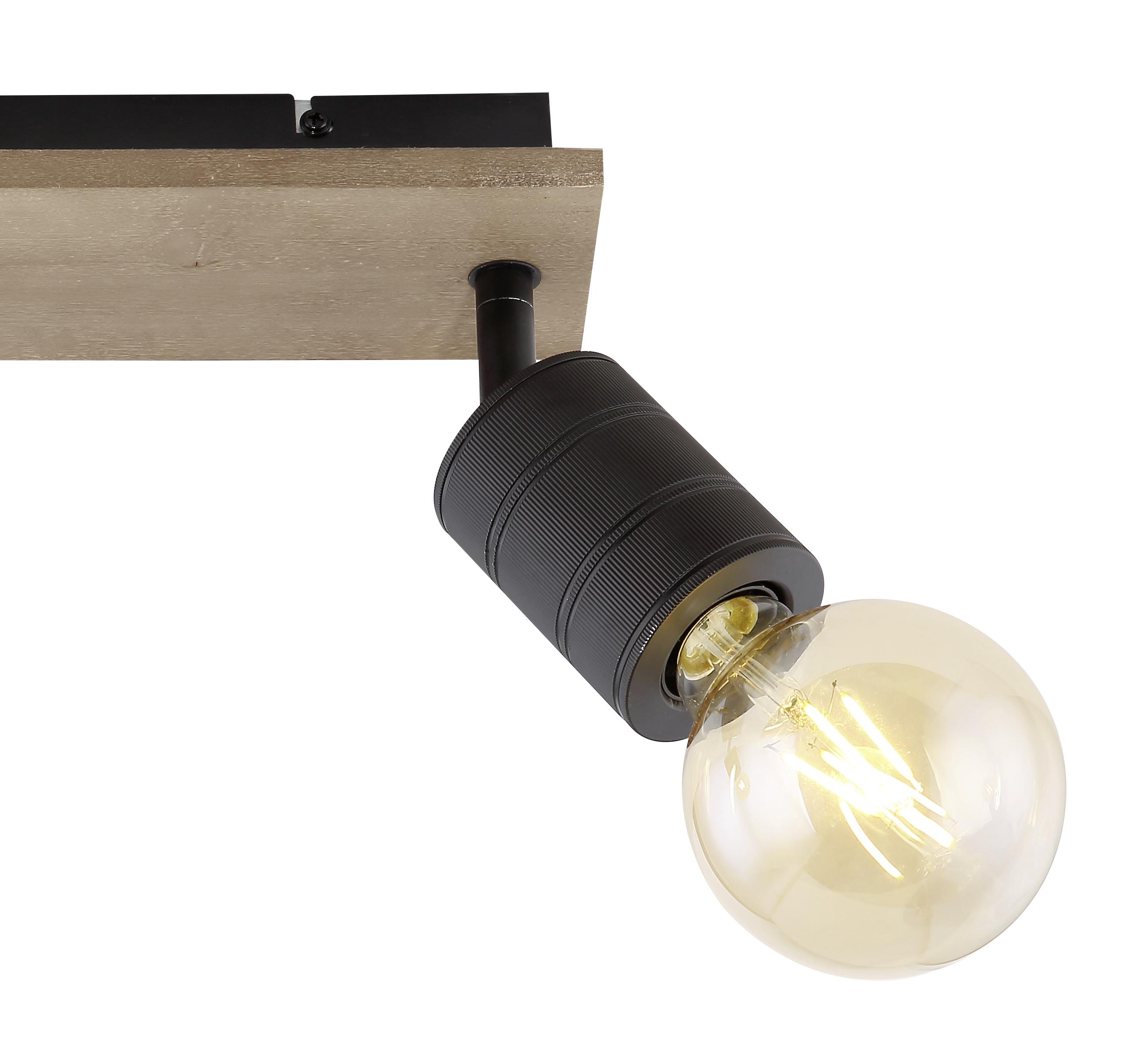 Strahler Josella 2-Flammig verstellbar L: 31 cm - Dunkelbraun/Schwarz, Design, Holz/Metall (31/10/18cm) - Globo