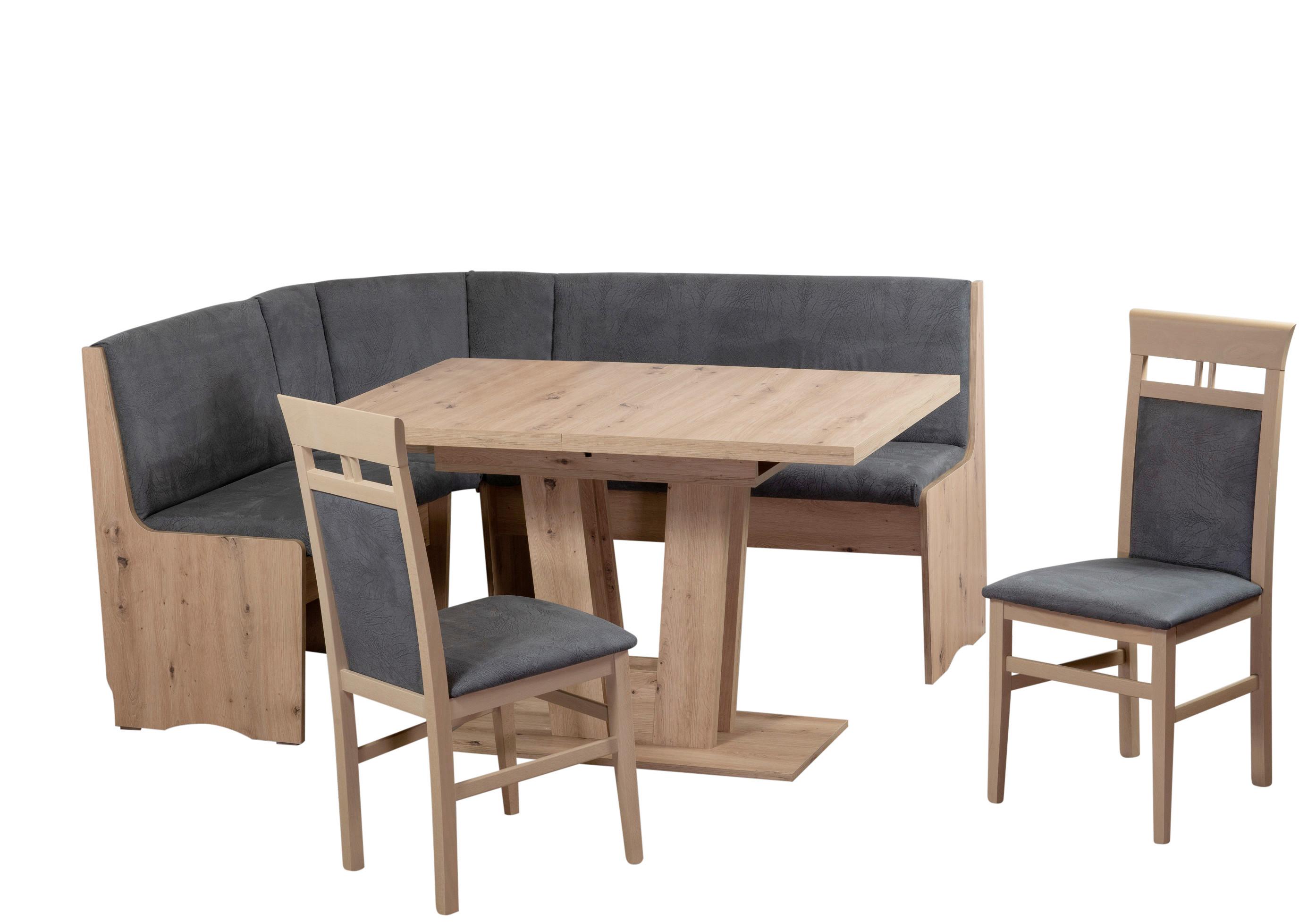 Eckbankgruppe Duisburg Vaibar Titanic Grau/eiche D. L: 125cm - Eiche Artisan/Grau, KONVENTIONELL, Holz/Holzwerkstoff (125/89/165cm) - MID.YOU