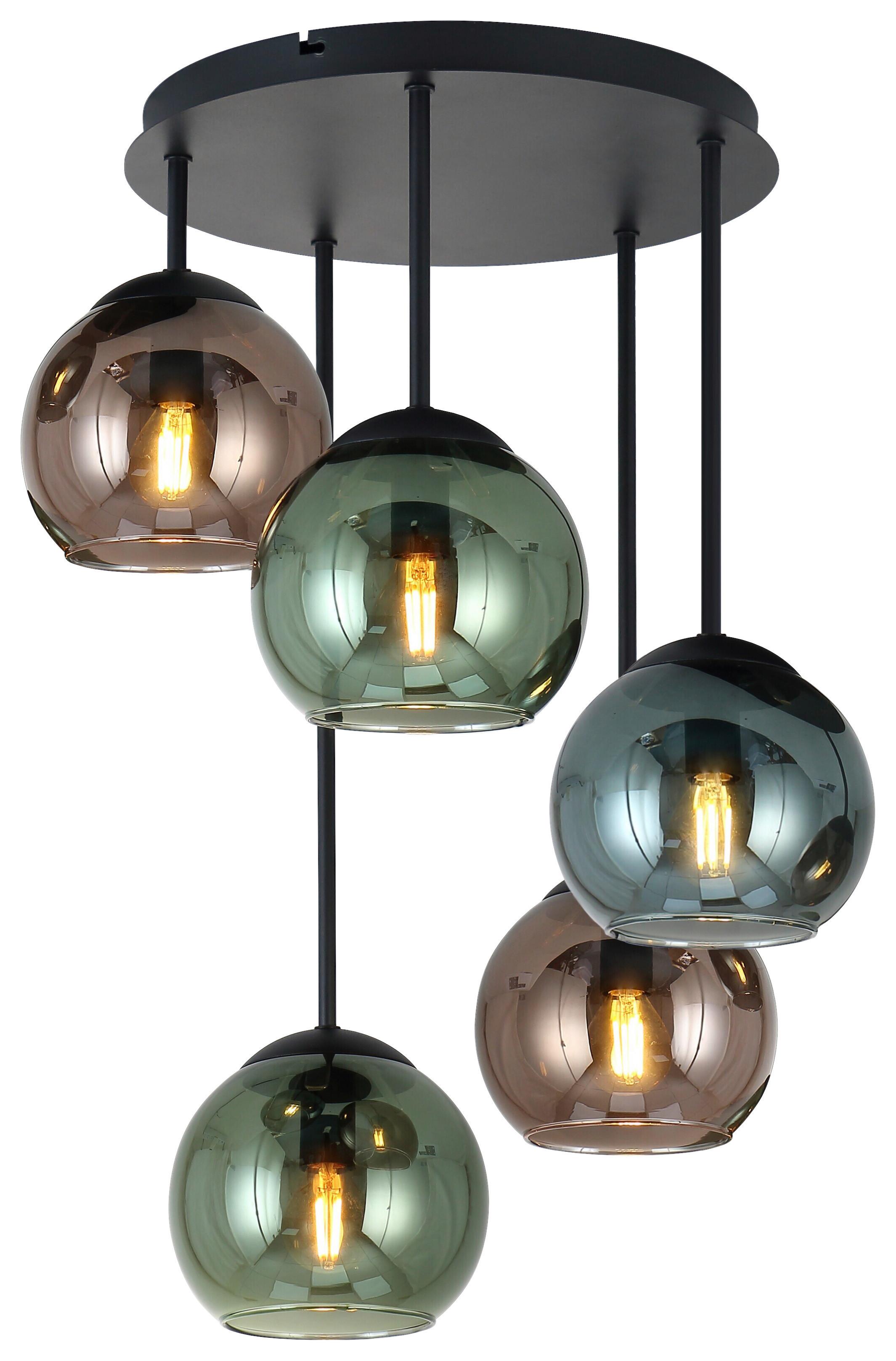 Deckenleuchte Gren - Blau/Rot, MODERN, Glas/Metall (40/58,8cm)