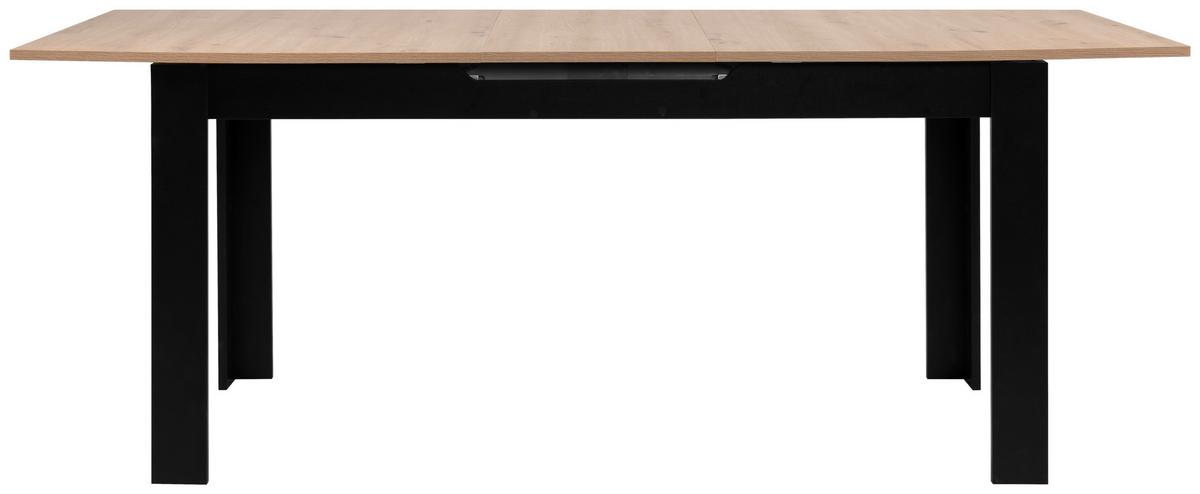 Esstisch Birmingham 80b - Schwarz/Eiche Artisan, MODERN, Holzwerkstoff (160-200/80/75cm) - MID.YOU