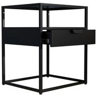 Nachtkästchen Flokas M Schwarz - Schwarz, MODERN, Holzwerkstoff (45/55/40cm) - MID.YOU