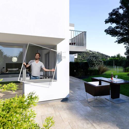 Fliegengitter Fenster 100x120cm Weiß - Weiß, Basics, Metall (100/120cm)