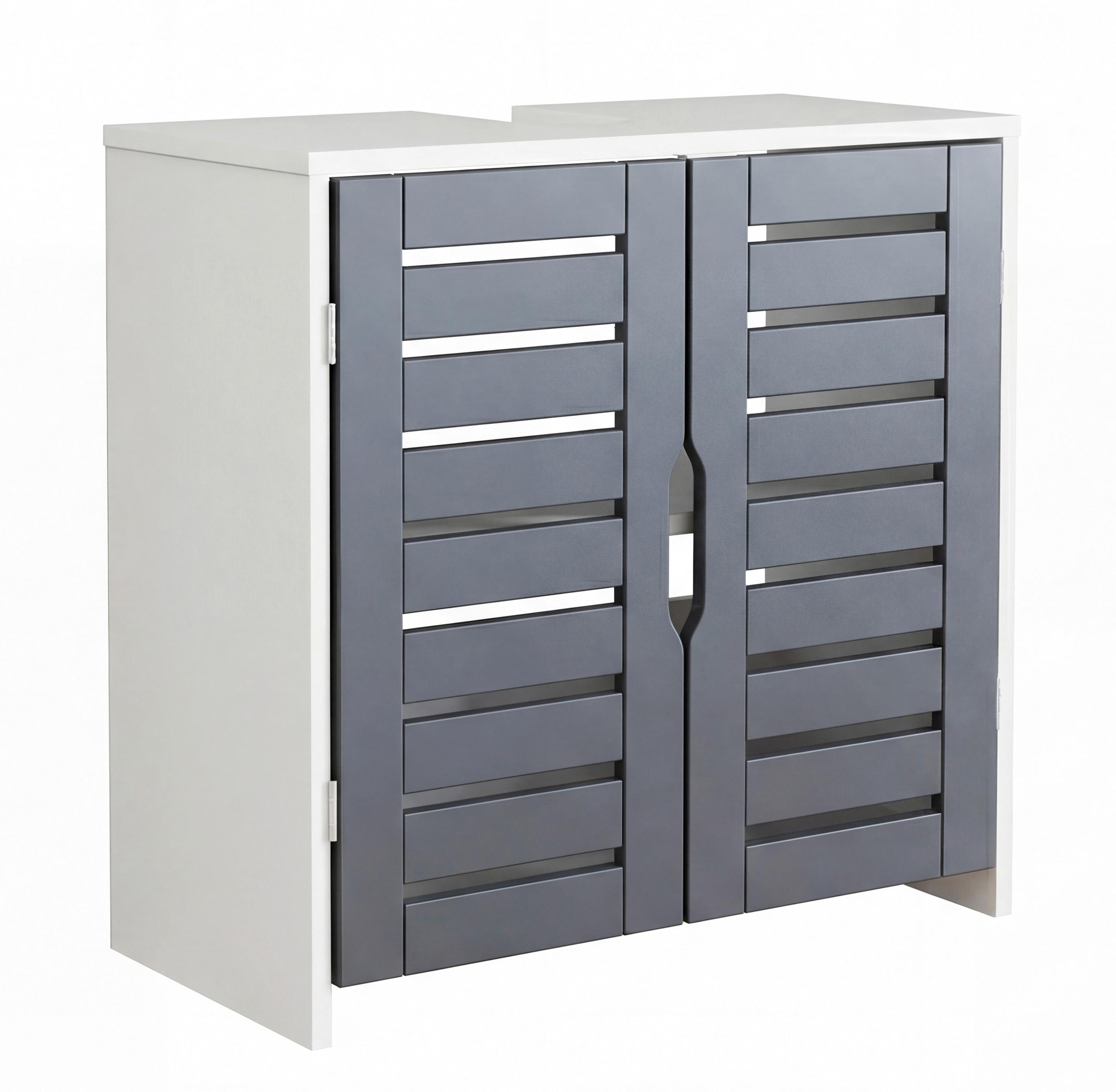 WASCHBECKENUNTERSCHRANK Flonali Weiß/Anthrazit B: 60cm - Anthrazit/Weiß, Trend, Holzwerkstoff (60/60/29cm) - MID.YOU