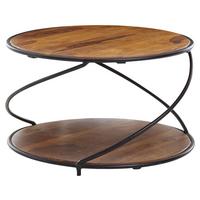 Couchtisch Wohnling Sheesham B: 58 Cm - Sheeshamfarben/Schwarz, MODERN, Holz/Metall (58/58/35cm) - MID.YOU