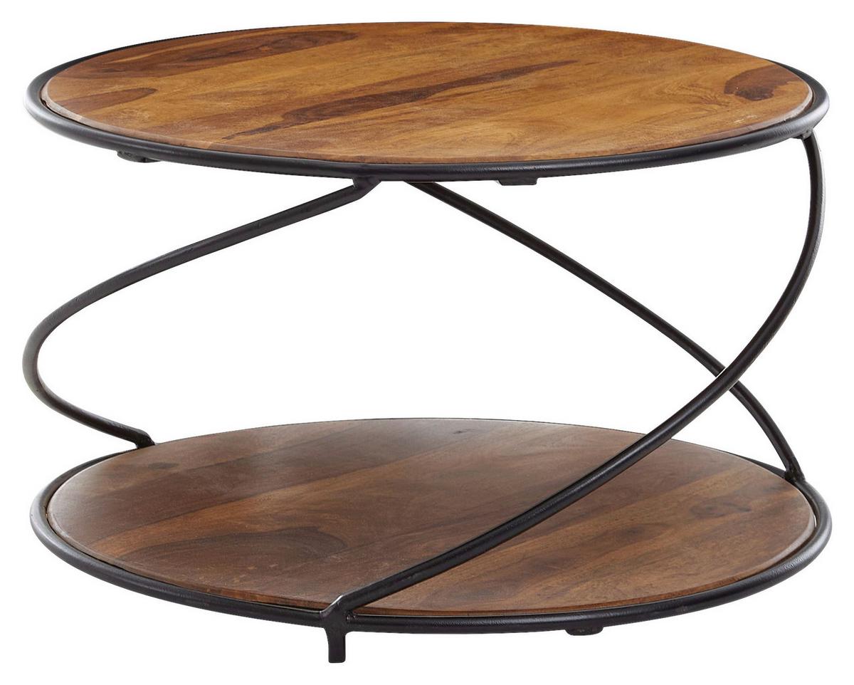Couchtisch Wohnling Sheesham B: 58 Cm - Sheeshamfarben/Schwarz, MODERN, Holz/Metall (58/58/35cm) - MID.YOU