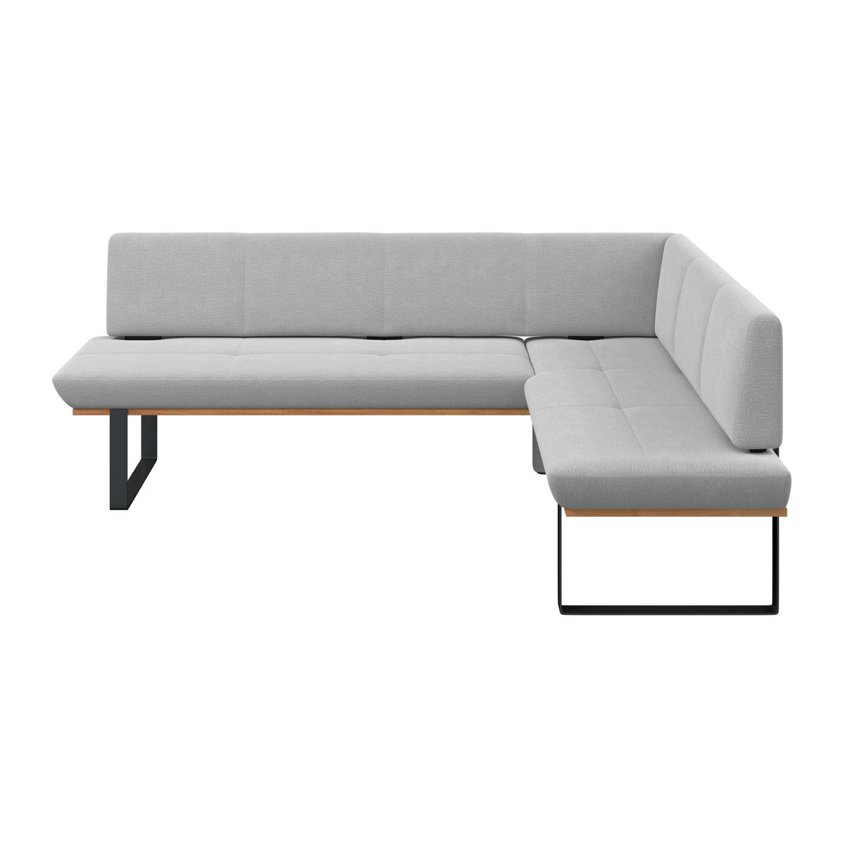 Eckbank Tristan Webstoff hellgrau, S:225x175cm - Hellgrau/Schwarz, MODERN, Holz/Textil (225/175cm) - James Wood