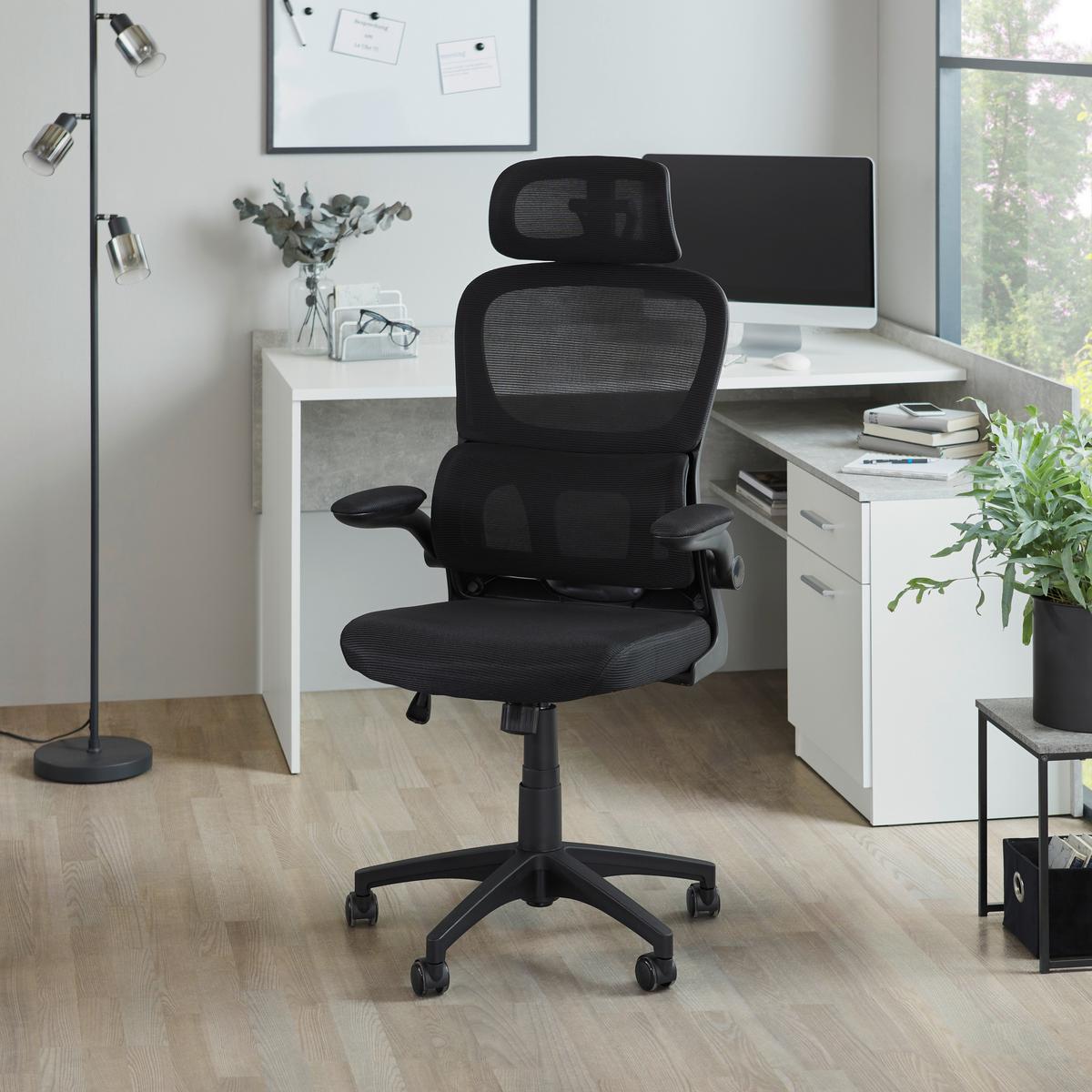 Főnöki Szék Gary 1 - fekete, Modern, műanyag/textil (62/115-125/65cm)
