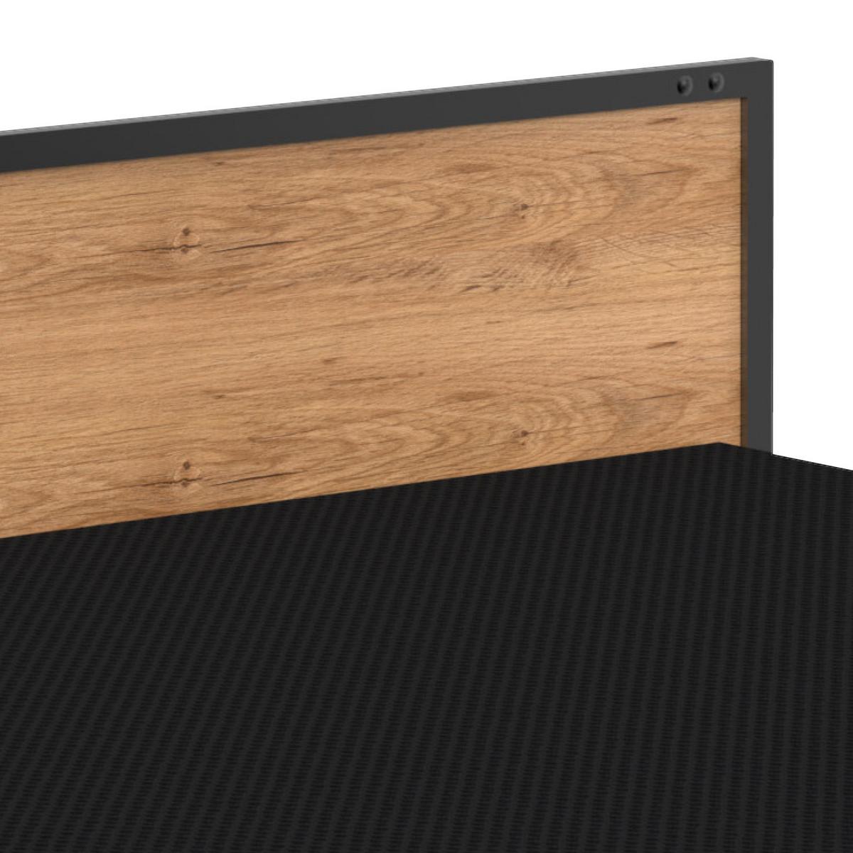 Futonbett 180x200 Detroit, Eichefarben/Graphit - Eichefarben/Graphitfarben, Basics, Holzwerkstoff (180/200cm) - MID.YOU