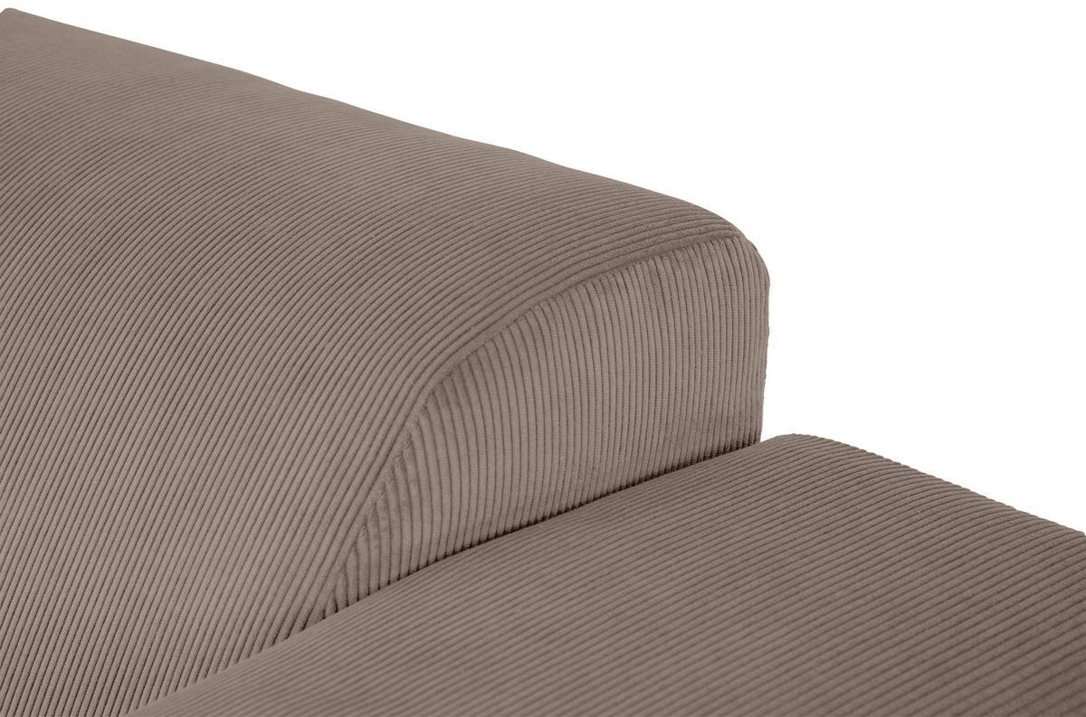 Ecksofa Erno Taupe S: 262 cm - Taupe/Schwarz, Design, Textil (262/183cm) - MID.YOU