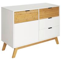 Kommode Pisa Weiß/Naturfarben B: 100 cm - Naturfarben/Weiß, Trend, Holz/Holzwerkstoff (100/80/40cm)