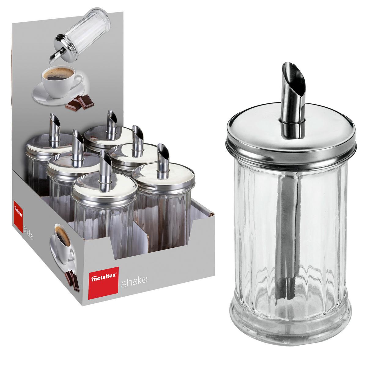 Zuckerstreuer Massimo D/H: ca. 7,6/17,5 cm - Edelstahlfarben/Transparent, Basics, Glas/Metall (7,6/17,5cm) - Metaltex