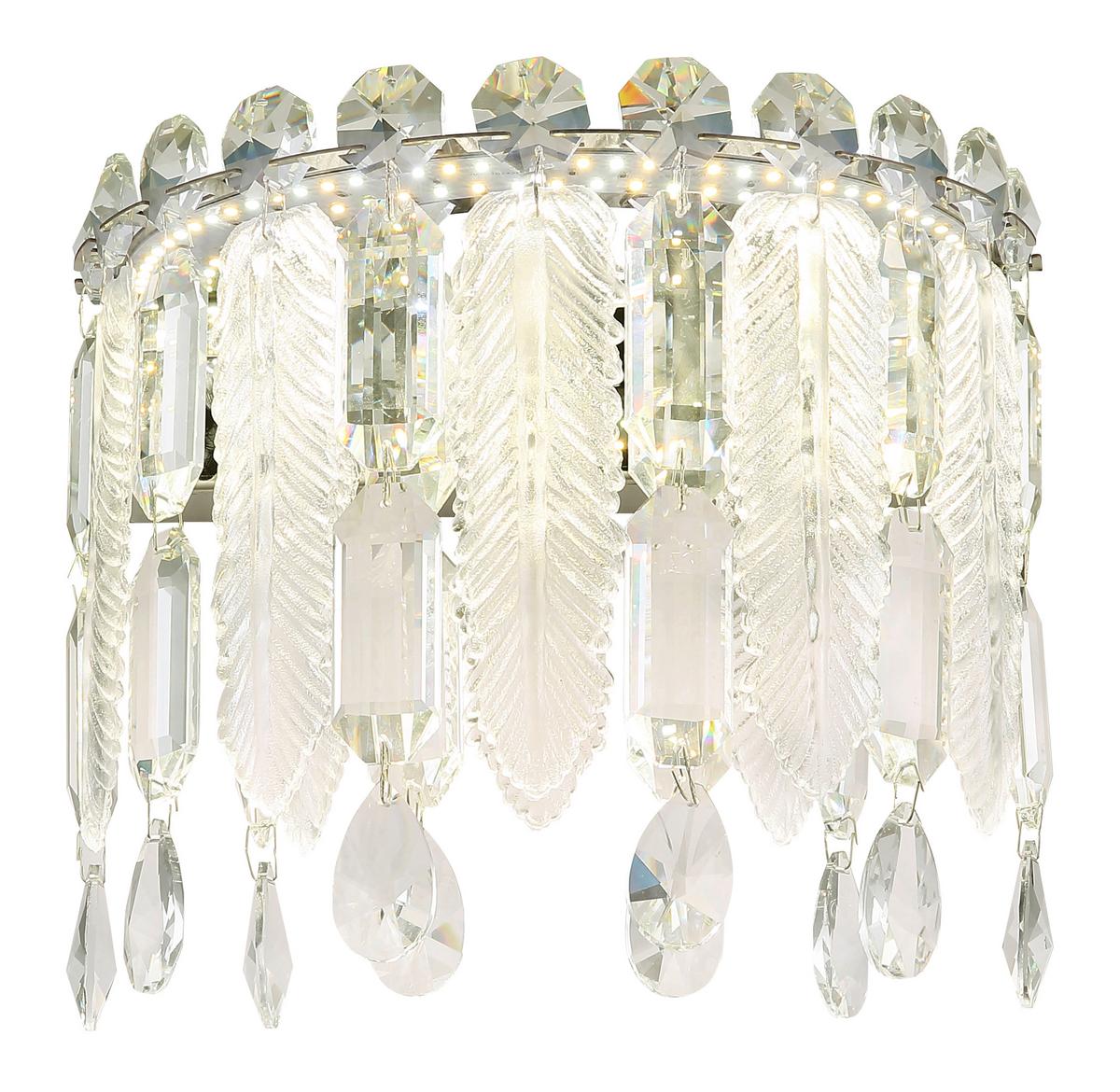 LED-Wandleuchte 67176-12w - Klar/Chromfarben, KONVENTIONELL, Glas/Metall (28/17/24,5cm) - Globo