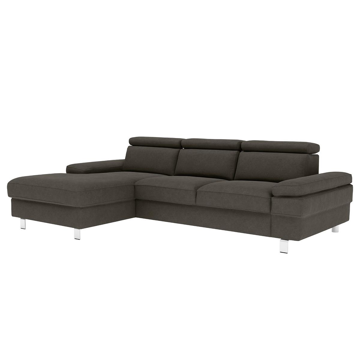 Ecksofa Elvis, Anthrazit S: 182x259 Cm - Anthrazit/Silberfarben, KONVENTIONELL, Textil (182/259cm) - Trendmanufaktur