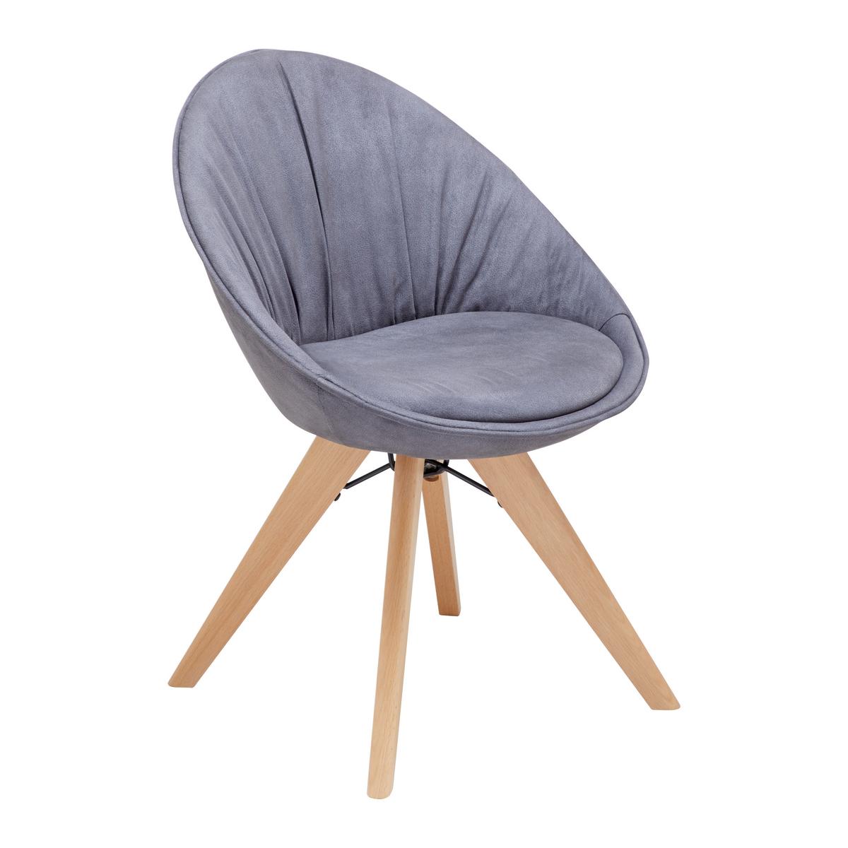 Jídelní židle VALERA tmavě šedá - tmavě šedá/barvy buku, Moderní, kov/dřevo (59/79/58,5cm) - Bessagi Home