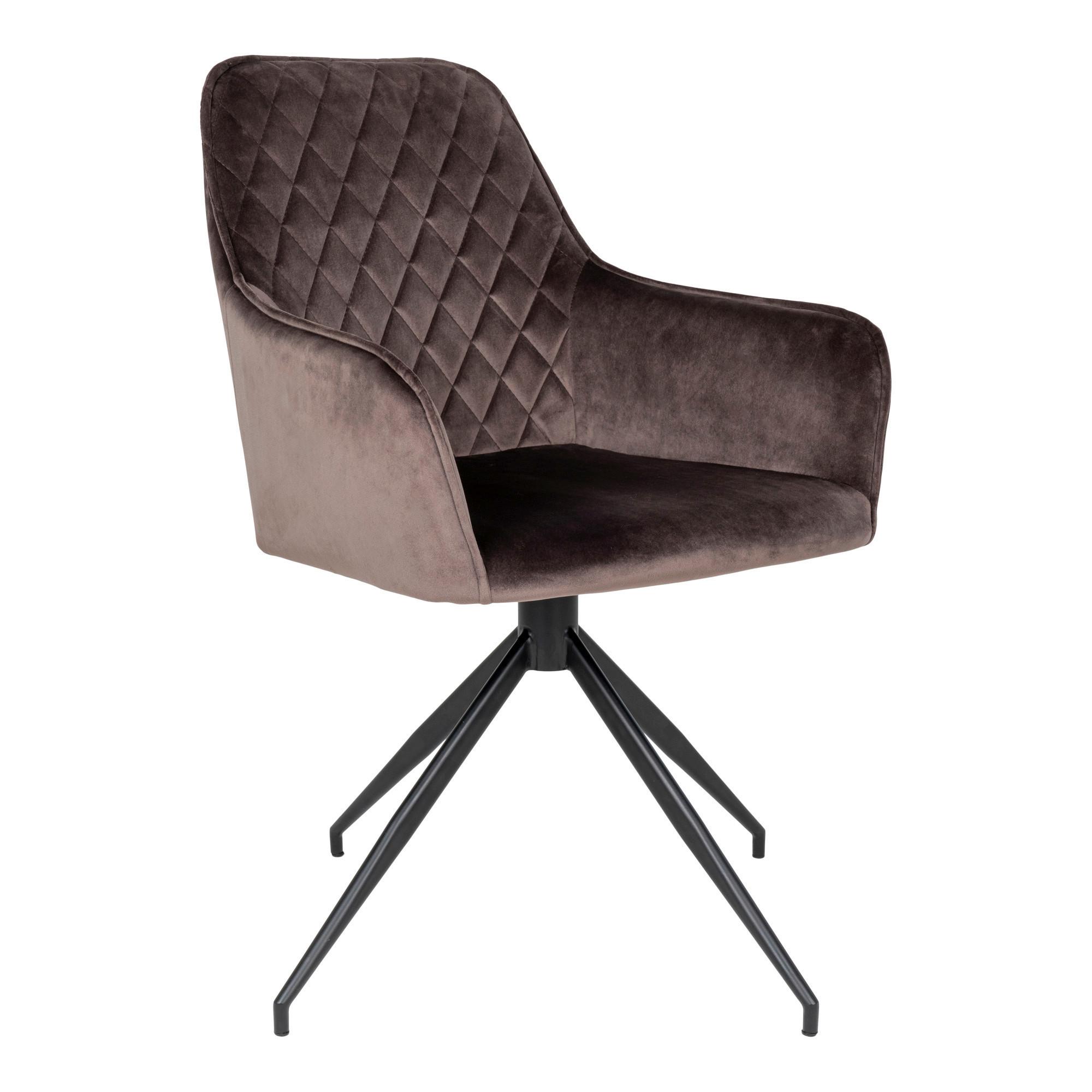 Armlehnstuhl Harbo Graubraun B: 56 cm - Graubraun/Schwarz, MODERN, Textil/Metall (56/89/62cm) - MID.YOU