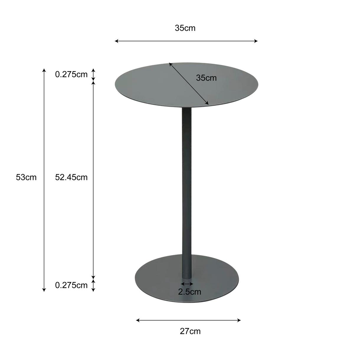 ODKLÁDACÍ STOLEK ROD - tmavě šedá, Moderní, kov (35/35/53cm) - Mömax