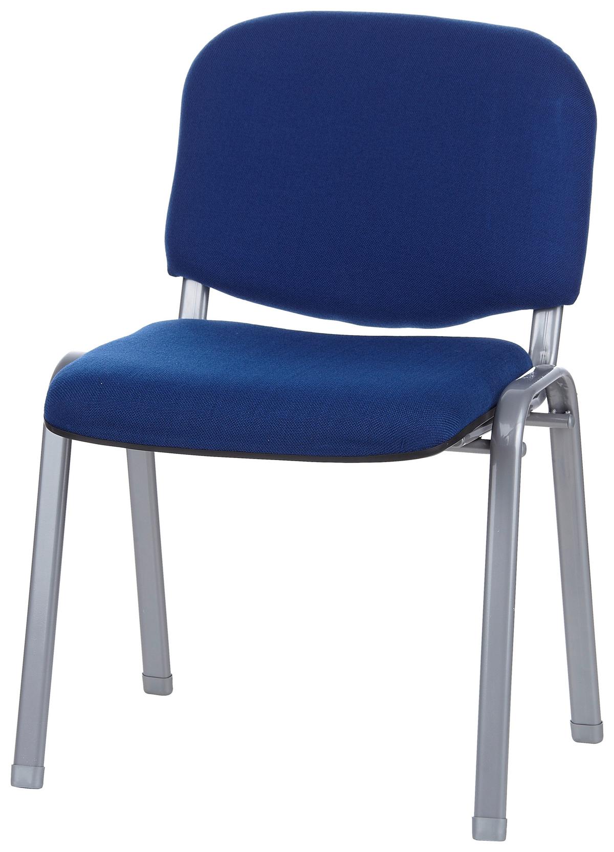 Besucherstuhl Xt 600 Blau Stapelbar - Blau/Silberfarben, Basics, Textil/Metall (58/84/48cm) - MID.YOU