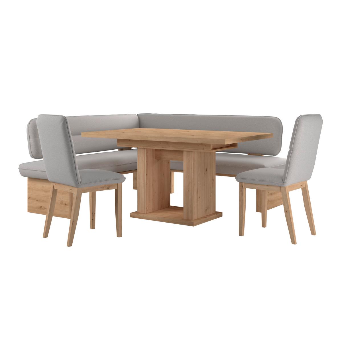 Eckbank Beluna Ii Webstoff Hellgrau, B: 170cm - Eichefarben/Hellgrau, KONVENTIONELL, Holz/Textil (170/212cm) - James Wood