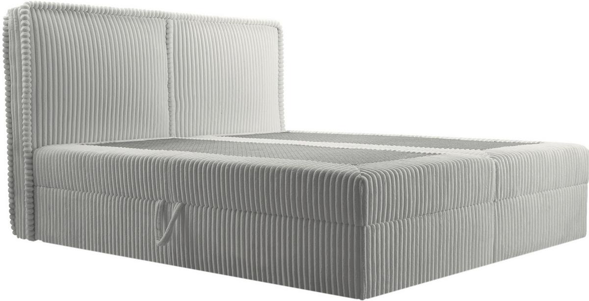 Boxbett Barcelona Lf: 160x200 Grau - Schwarz/Grau, MODERN, Holz/Kunststoff (160/200cm) - MID.YOU