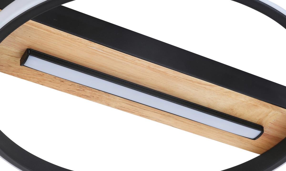 LED-Deckenleuchte Adora - Schwarz/Naturfarben, MODERN, Holz/Kunststoff (34,3/6cm) - Luca Bessoni