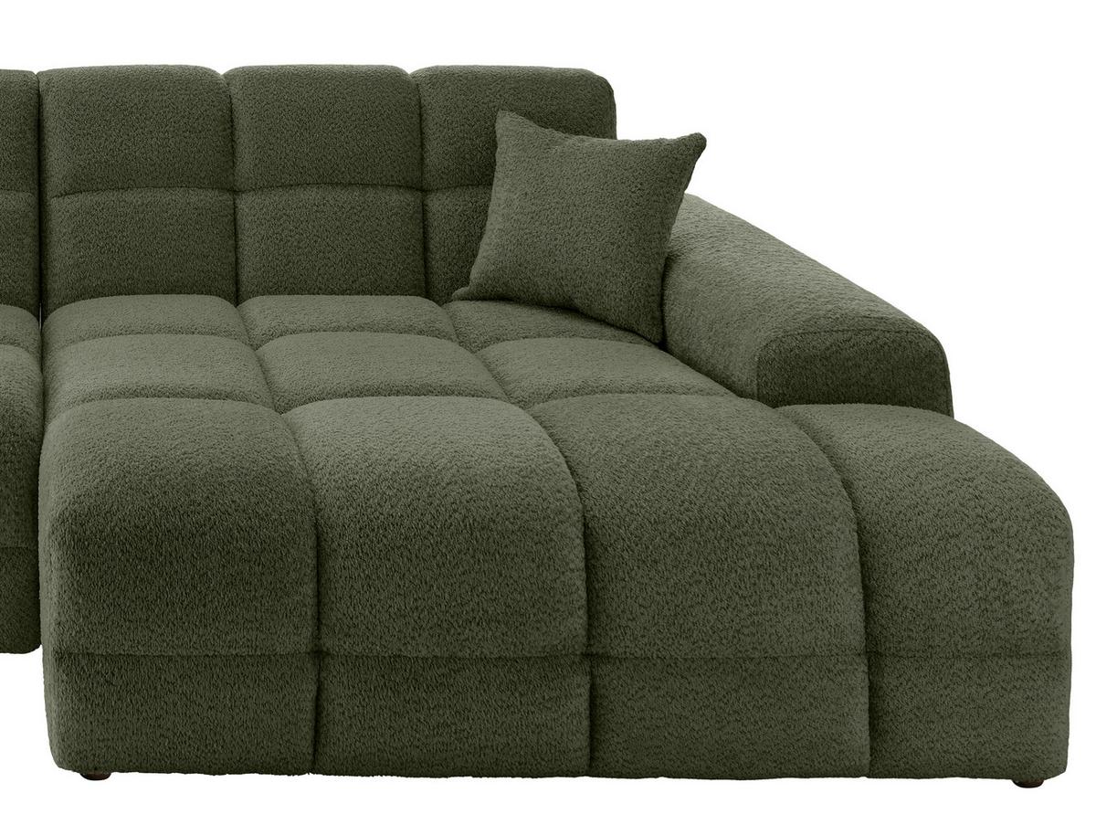 Ecksofa Bosco Dunkelgrün S: 301x152 cm - Dunkelgrün/Schwarz, MODERN, Textil (301/152cm) - Livetastic