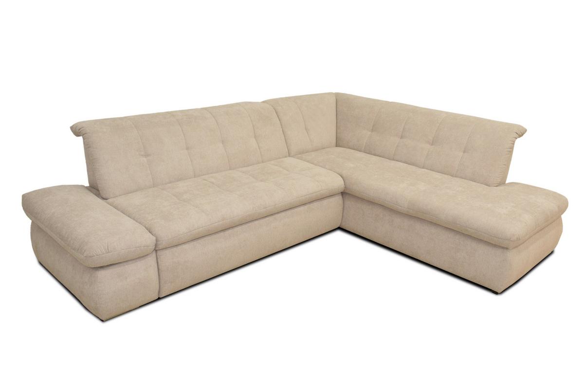 Ecksofa Moric Beige Mikrofaser - Chromfarben/Beige, KONVENTIONELL, Textil (273/216cm) - MID.YOU