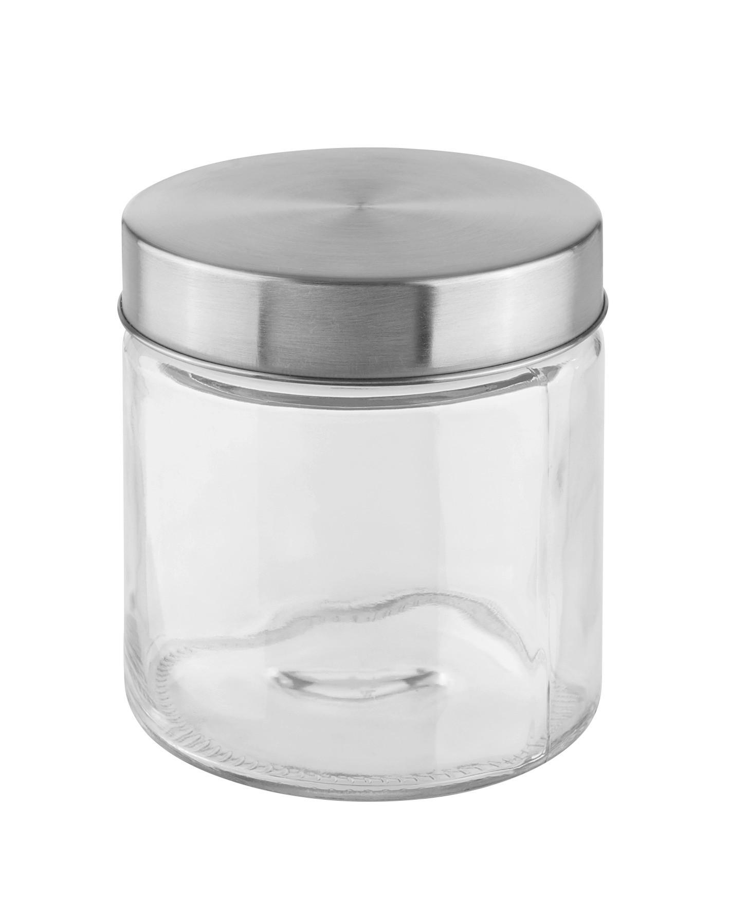 DÓZA NA POTRAVINY MAGNUS - číra/farba ušľachtilej ocele, Modern, kov/sklo (11,5/12cm) - Mömax