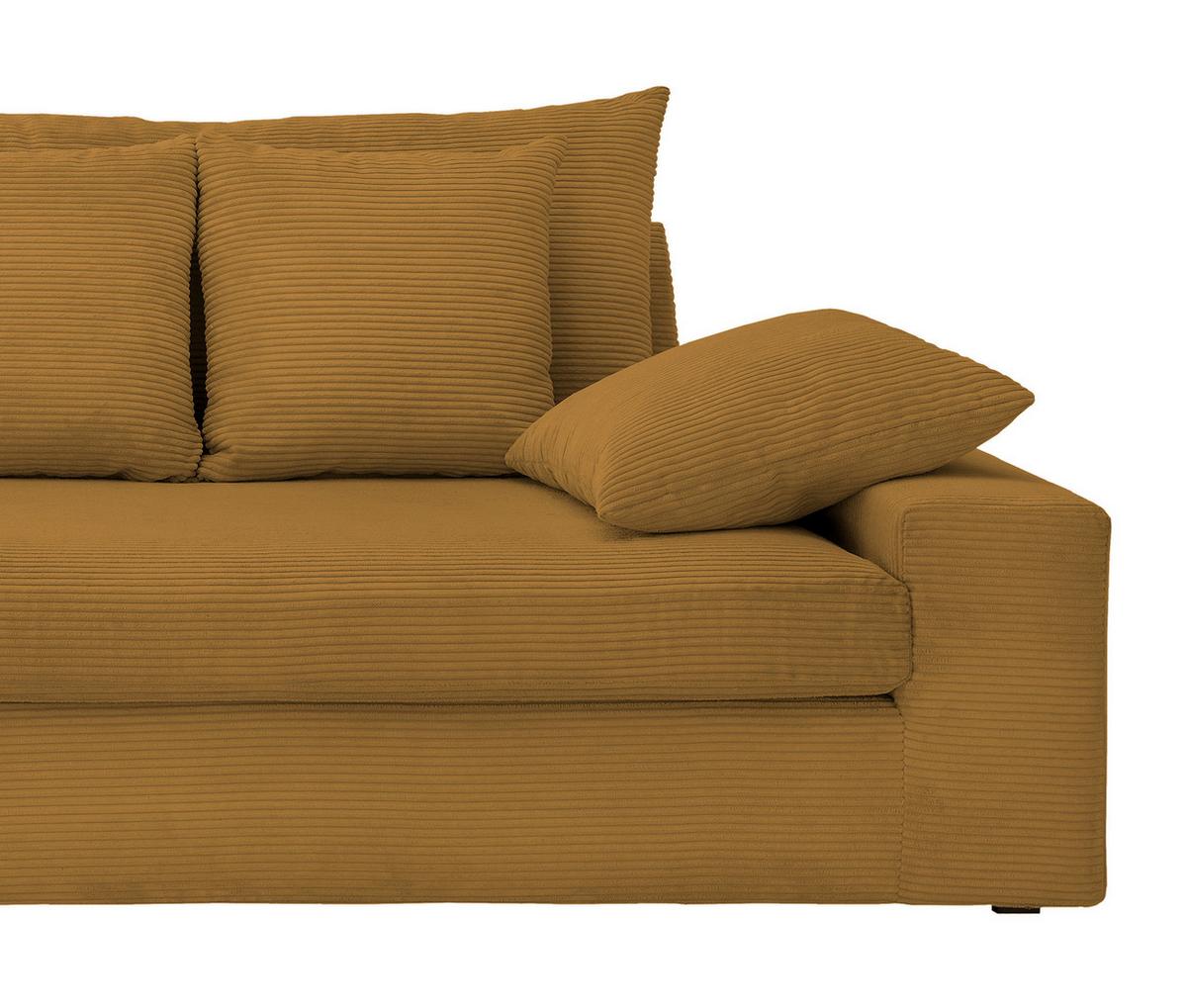 4-Sitzer-Sofa Avellino Goldfarben - Goldfarben/Schwarz, MODERN, Textil (308/80/140cm) - Livetastic