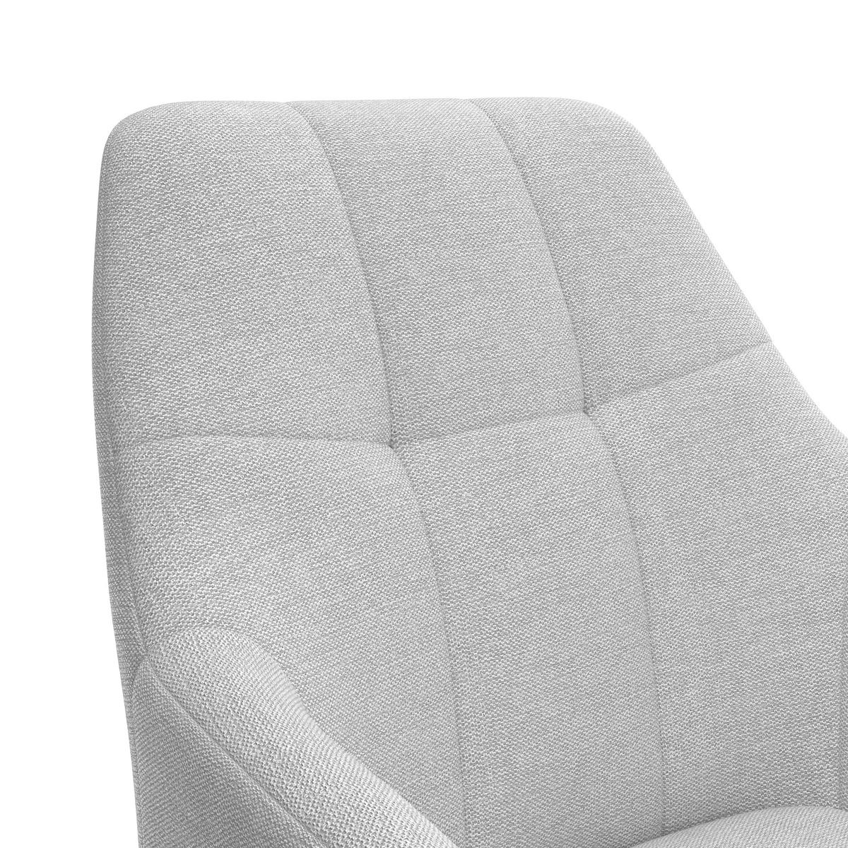 Armlehnstuhl Joe Ii Leinenoptik Hellgrau - Hellgrau/Schwarz, KONVENTIONELL, Textil/Metall (58/86/61cm)