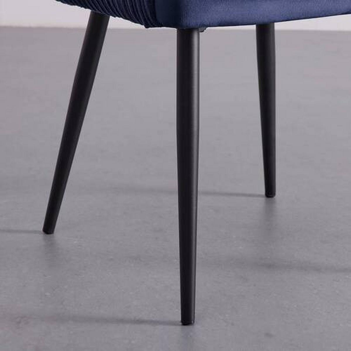 Zamatová stolička Caria modrá - modrá/čierna, Modern, kov/drevo (57/89/60cm) - Bessagi Home