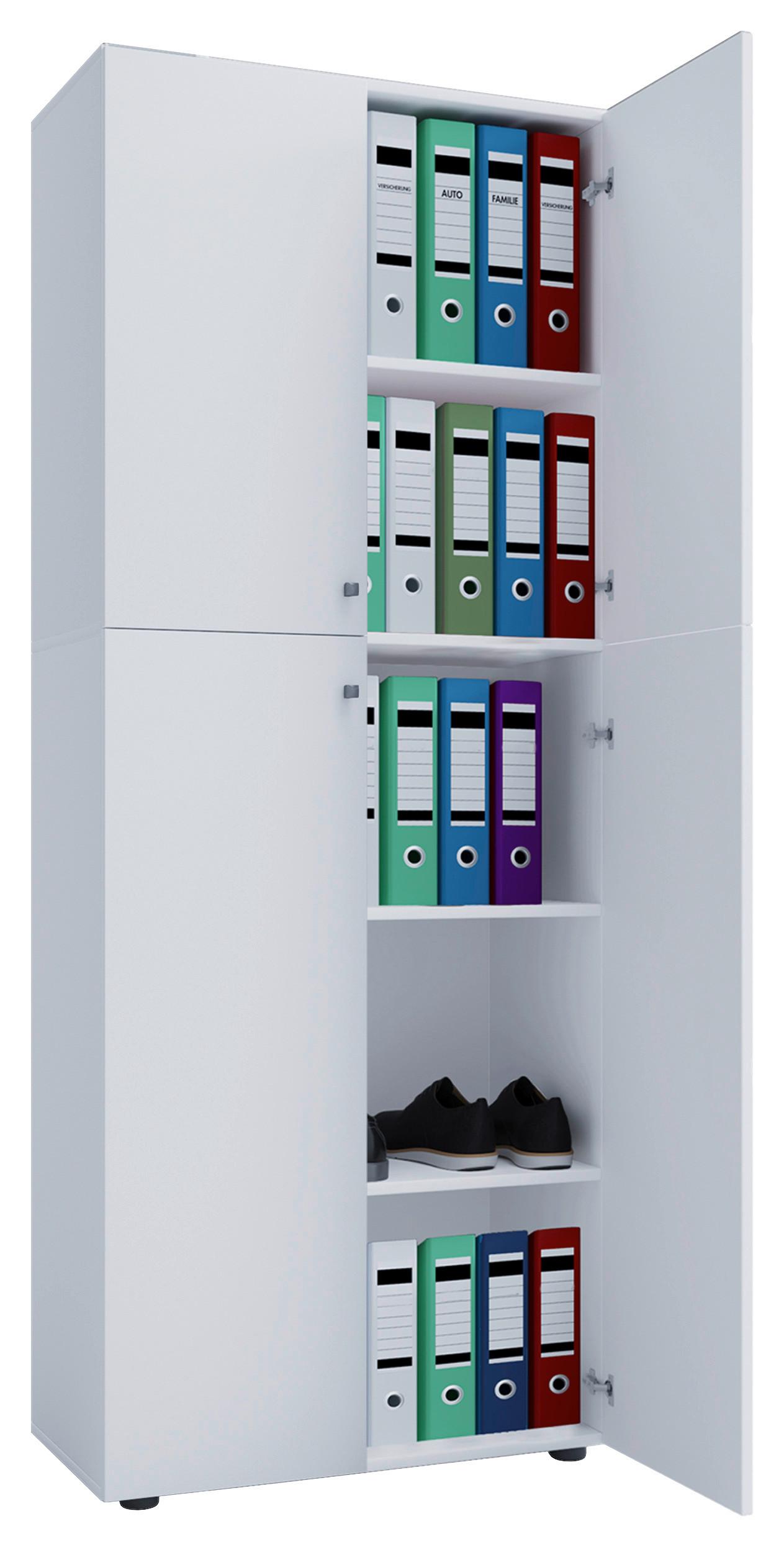 Aktenschrank Lona Weiß B 70 cm - Weiß, KONVENTIONELL, Holzwerkstoff/Kunststoff (70/182/37cm) - MID.YOU