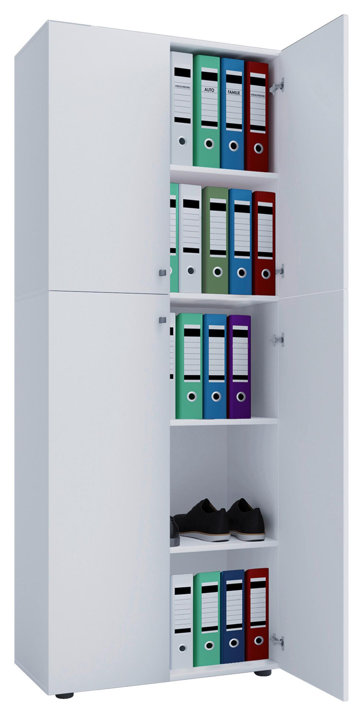 Aktenschrank Lona Weiß B 70 cm - Weiß, KONVENTIONELL, Holzwerkstoff/Kunststoff (70/182/37cm) - MID.YOU