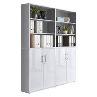 Office Edition B: 168,8 Cm Grau/weiß Hochglanz - Weiß Hochglanz/Grau, MODERN, Holzwerkstoff (168,8/227,2/33cm) - MID.YOU