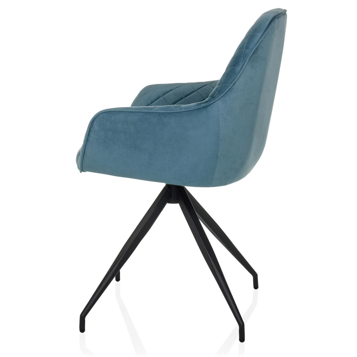 Armlehnstuhl Elverum Blaugrau B: 58 Cm - Blaugrau/Schwarz, MODERN, Textil/Metall (58/87/57cm) - MID.YOU