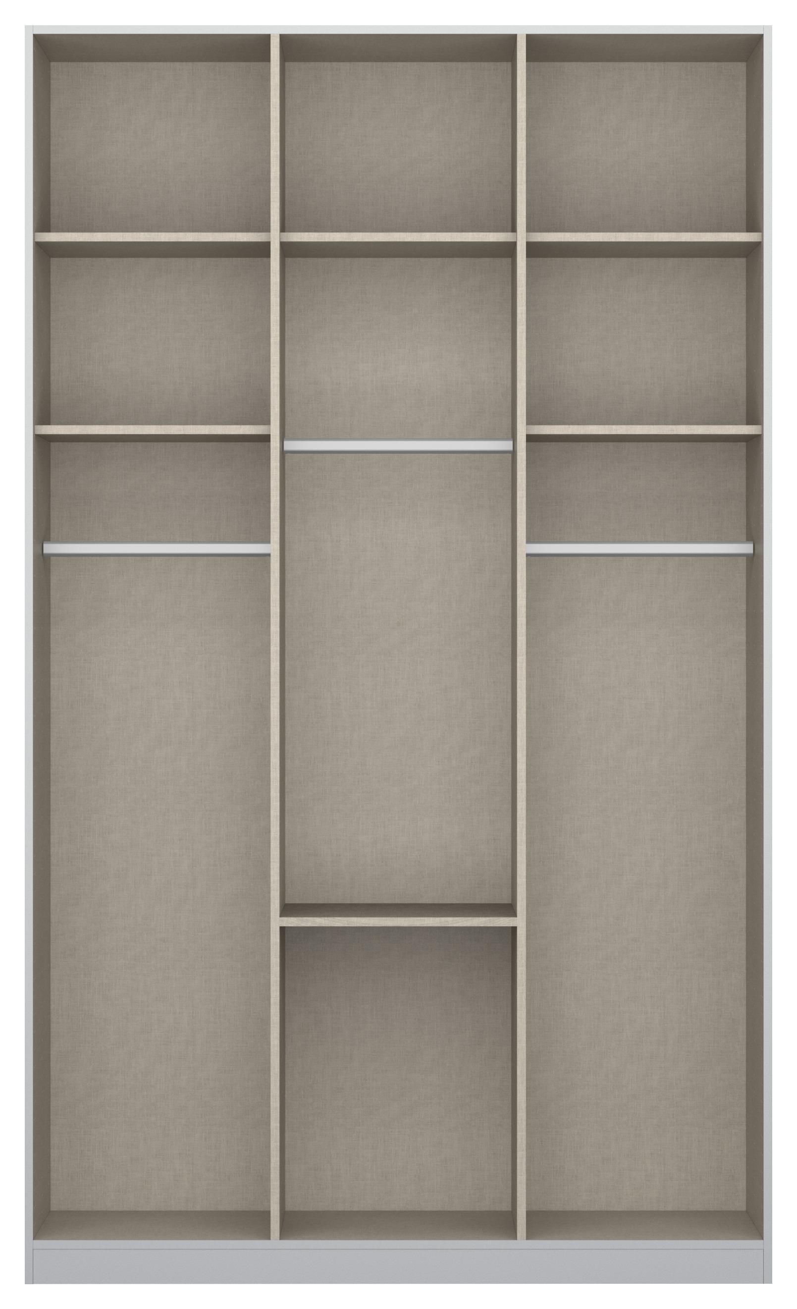 Drehtürenschrank 136cm Alabama Extra, Hellgrau - Hellgrau/Eiche Artisan, MODERN, Holzwerkstoff (136/229/54cm)