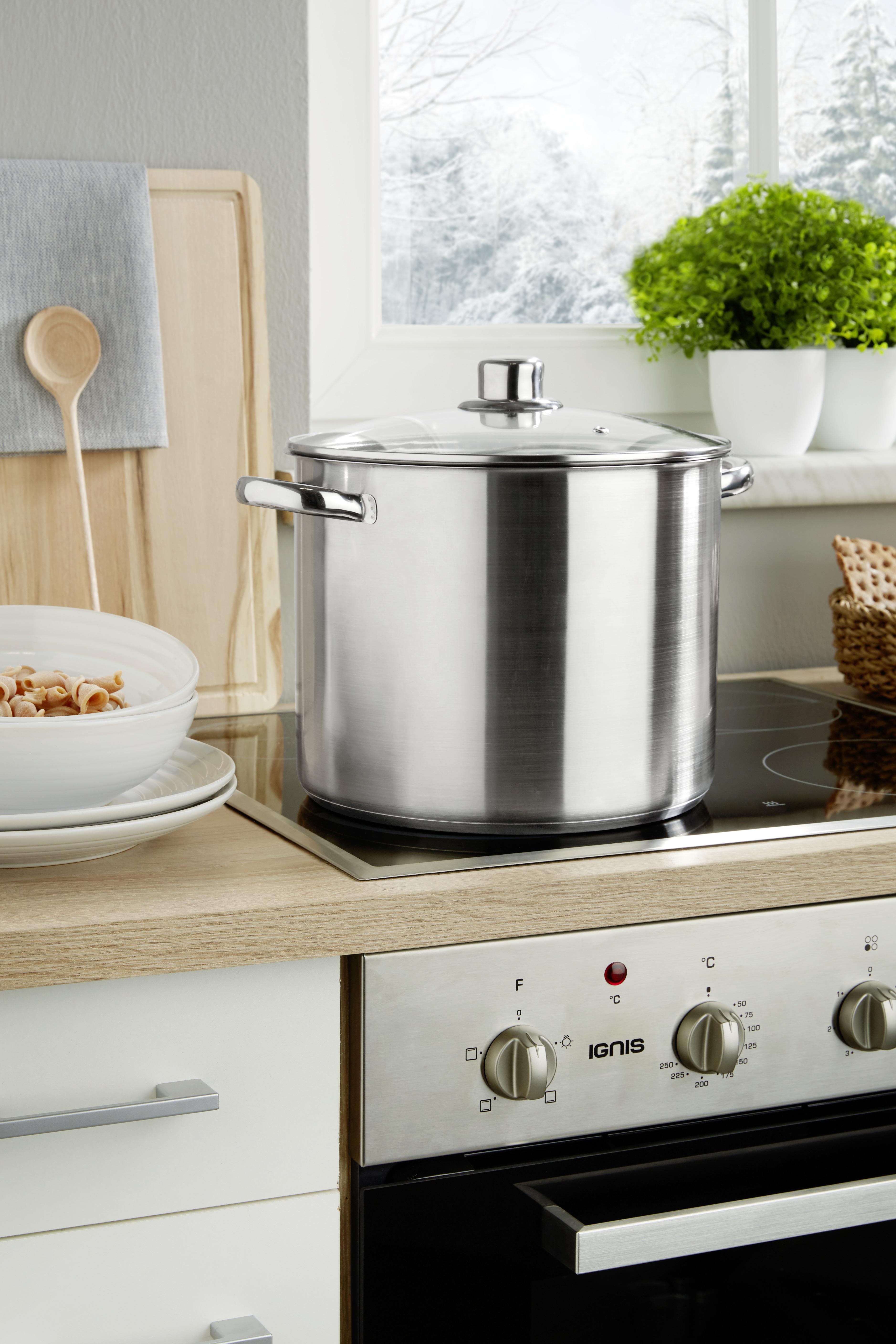 Luca Bessoni Großraumtopf Michel 11 Liter Edelstahl mit Dampfablass