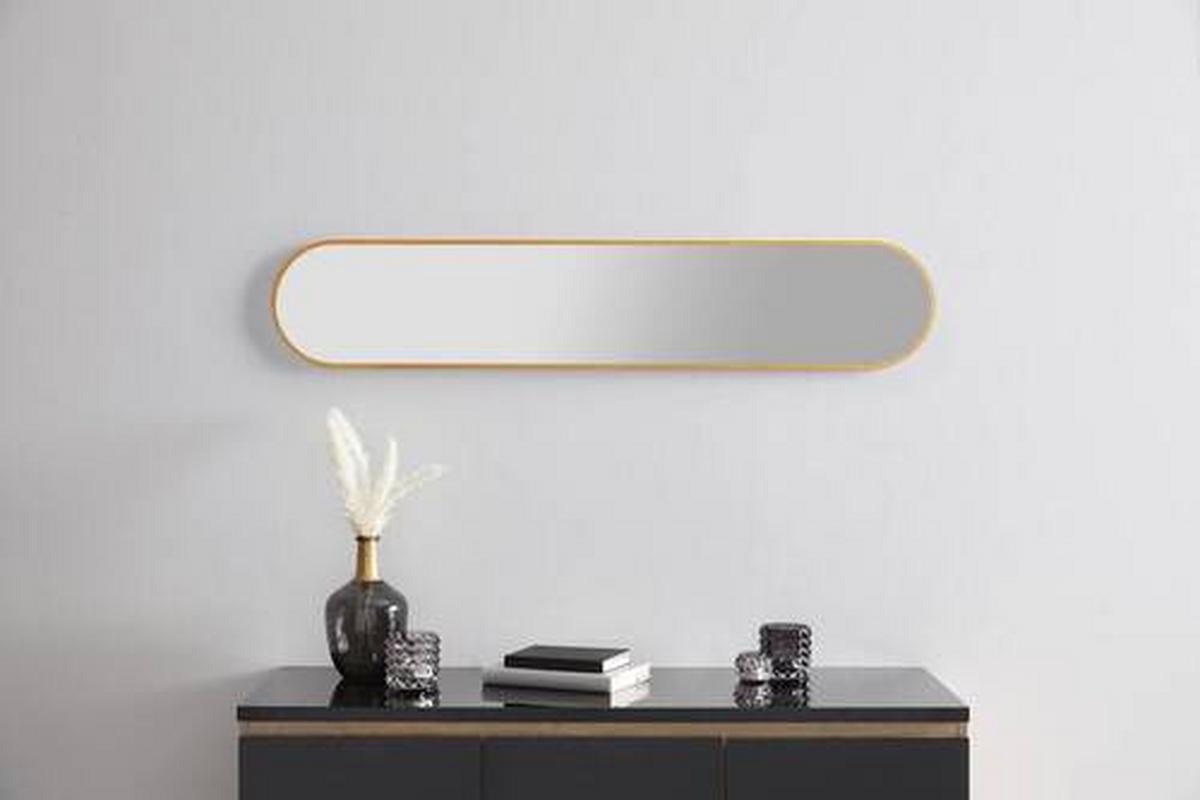Zrkadlo MONI zlatá - zlatá, Modern, plast/sklo (20/101cm) - Mömax