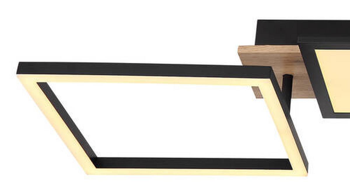 LED-Deckenleuchte 67282-36 - Dunkelbraun/Opal, Design, Holzwerkstoff/Kunststoff (100/27/11cm) - Globo