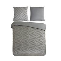 Bettwäsche Zigzag 200x200 Cm Braun Taupe Graubraun - Grau, Basics, Textil (200/200cm)