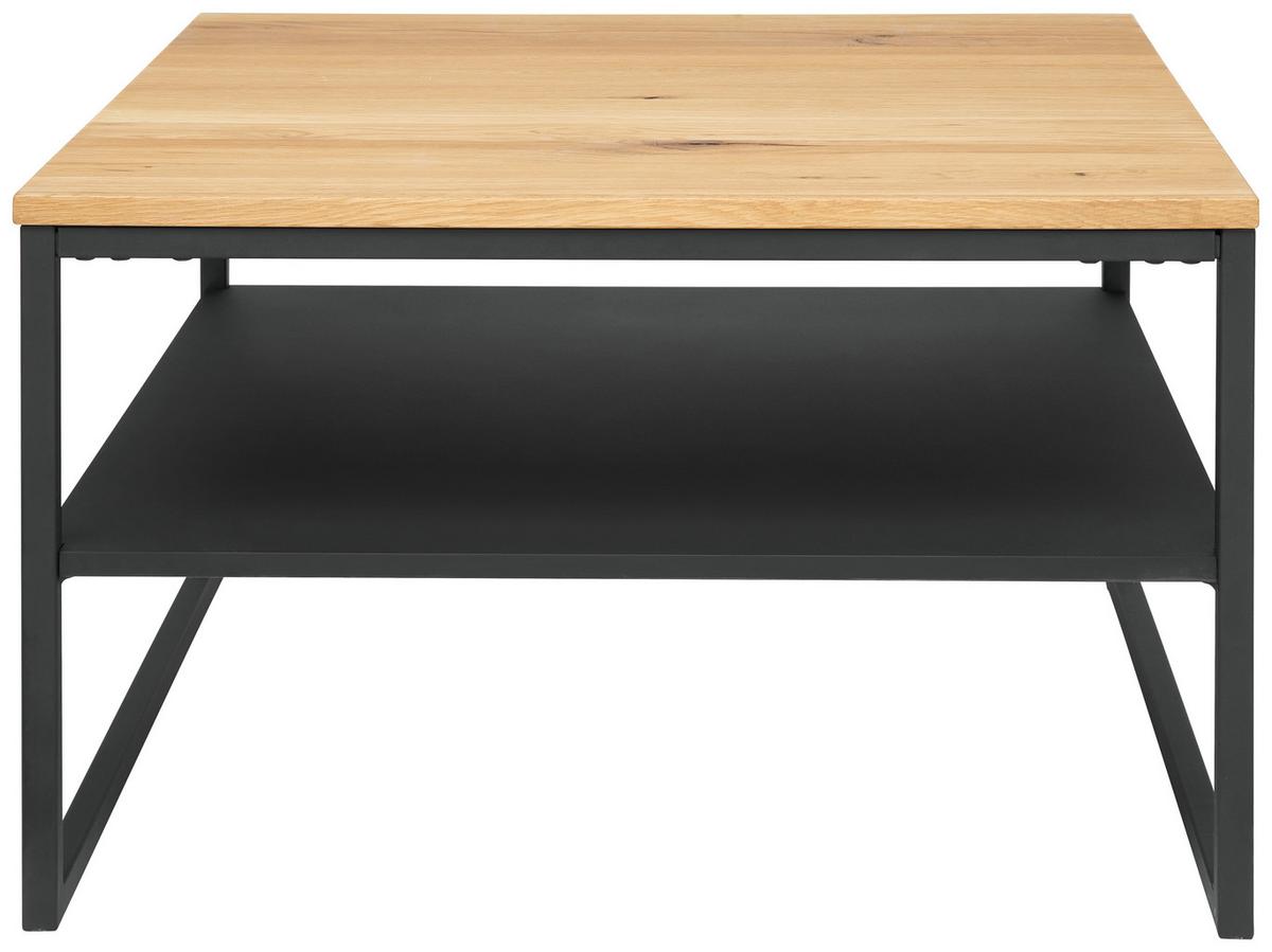 Konferenční stolek 70x70cm - černá/přírodní barvy, Moderní, kov/dřevo (70/44/70cm)